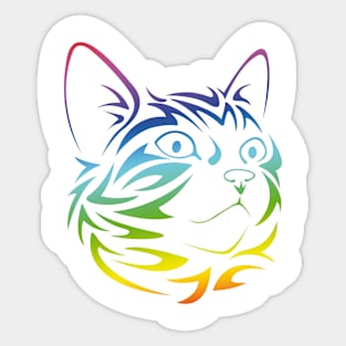 Tribal Rainbow Cat Sticker